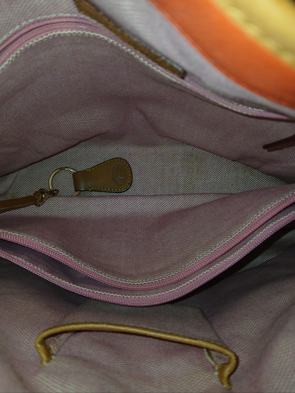 Dooney & Bourke Artist Hand-Painted Floral Tote Bag with Tan Trim - Picture 5 of 12